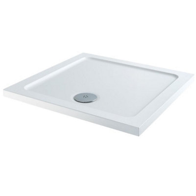 Sundaze 800X800mm Square Stone Shower Tray White from B&Q