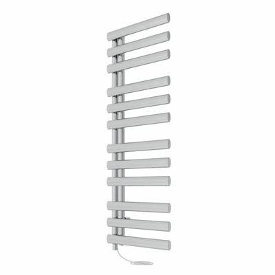 B&Q -  Prefilled Electric Heated Towel Rail Oval Column Ladder Warmer Rads1200X450mm Chrome