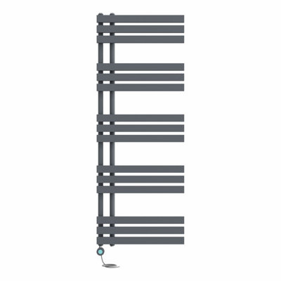 B&Q -  Prefilled Thermostatic Wifi Electric Heated Towel Rail D-Shape Ladder Warmer1600X600mm Sand Grey