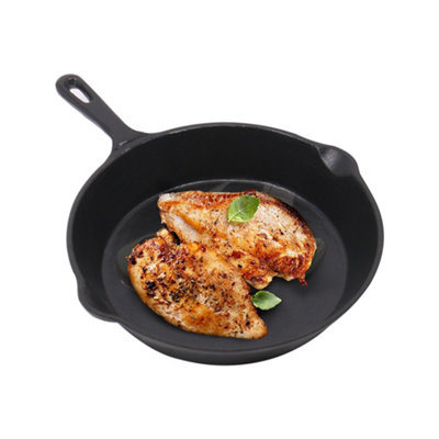 Sundaze Cast Iron Grill Enamel Pan Bbq Induction Frying Griddle Skillet 25Cm from B&Q