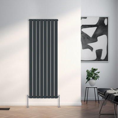 B&Q -  1800X544 mm Vertical Single Flat Panel Designer Radiator Central Heating Rads Anthracite
