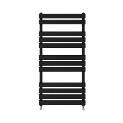 B&Q -  1200X600 mm Designer Flat Panel Heated Towel Rail Radiator Bathroom Warmer Heating Black