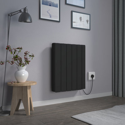 Right Radiators 1500W Electric Ceramic Portable Radiator Wall Mounted Smart Wifi Control Heater Black from B&Q