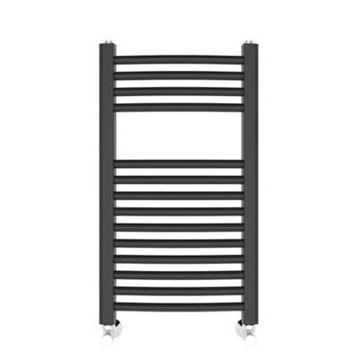 Right Radiators 700X400 mm Bathroom Curved Heated Towel Rail Radiator Warmer Ladder Anthracite from B&Q