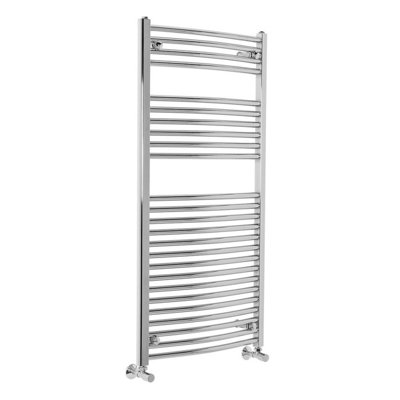 Right Radiators 1200X600 mm Bathroom Curved Heated Towel Rail Radiator Warmer Ladder Chrome from B&Q