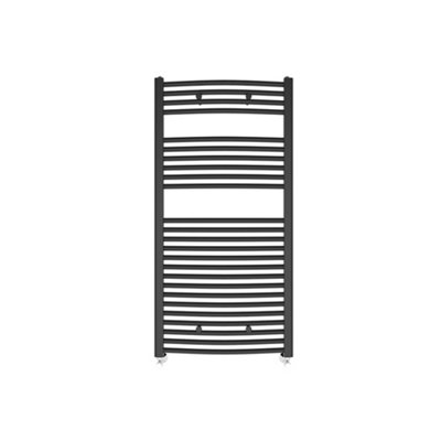 Right Radiators 1200X600 mm Bathroom Curved Heated Towel Rail Radiator Warmer Ladder Anthracite from B&Q