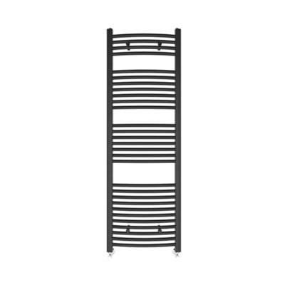 B&Q -  1500X500 mm Bathroom Curved Heated Towel Rail Radiator Warmer Ladder Anthracite