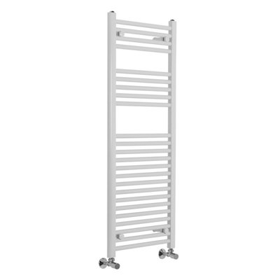 Right Radiators 1200X450 mm Vertical Straight Heated Towel Rail Radiator Ladder Warmer White from B&Q