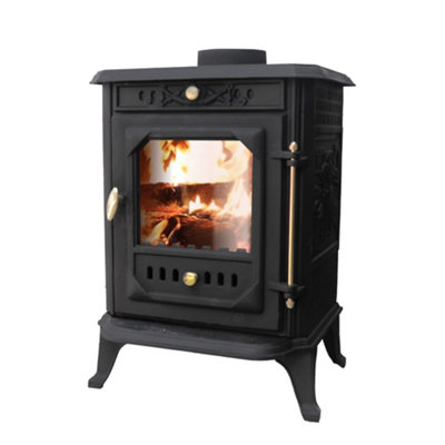 Sundaze 7Kw Multifuel Stove Log Burner Fireplace Cast Iron Defra Approved Eco Design from B&Q