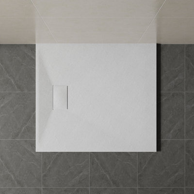 Sundaze 1100 X 900mm Smc White Rectangle Slate Effect Bathroom Shower Tray from B&Q