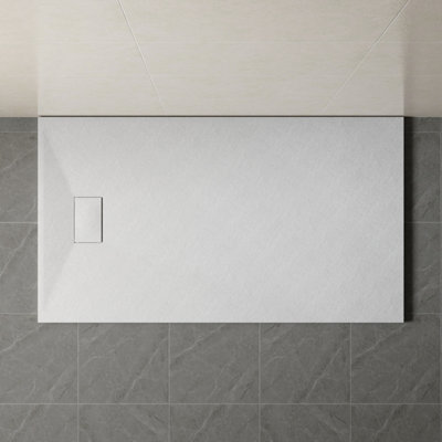 Sundaze 1700 X 900mm Smc White Rectangle Slate Effect Bathroom Shower Tray from B&Q
