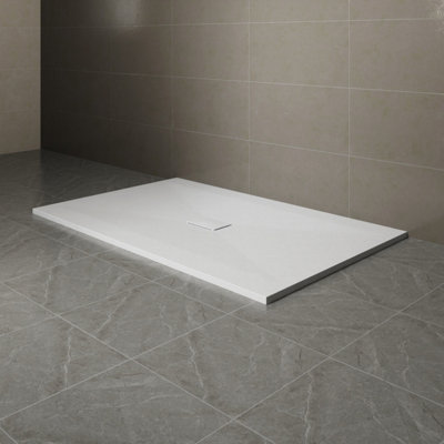 Sundaze 1700 X 1000mm Smc White Rectangle Slate Effect Bathroom Shower Tray from B&Q