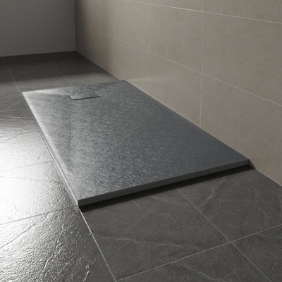Sundaze 1600 X 800mm Smc Anthracite Rectangle Slate Effect Bathroom Shower Tray from B&Q