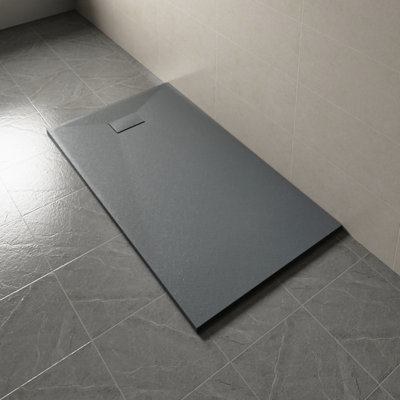 Sundaze 1500 X 900mm Smc Anthracite Rectangle Slate Effect Bathroom Shower Tray from B&Q