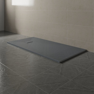 Sundaze 1800 X 900mm Smc Anthracite Rectangle Slate Effect Bathroom Shower Tray from B&Q