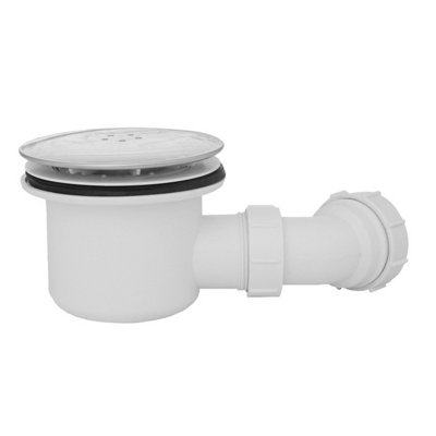 Sundaze 90mm Fast Flow Waste Trap For Shower Tray Walk In Enclosure Chrome Dome Cover from B&Q