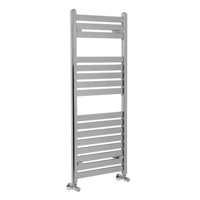 B&Q -  1200X500 mm Designer Bathroom Flat Panel Heated Towel Rail Warmer Radiator Rad Chrome