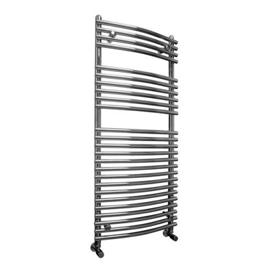 B&Q -  1200X500 mm Curved Designer Heated Towel Rail Ladder Warmer Rads Radiator Chrome