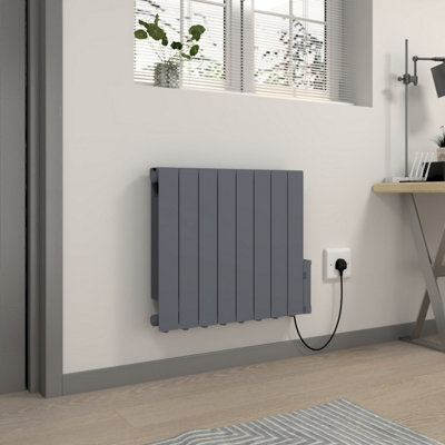 Right Radiators Electric Oil Filled Radiator Wifi Timer Portable Wall Mounted Thermostat Heater Anthracite 1500W from B&Q
