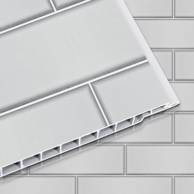 SunDaze London Tile Effect Bathroom Pvc Cladding Shower Wet Wall Panels 1M X 2.4M from B&Q