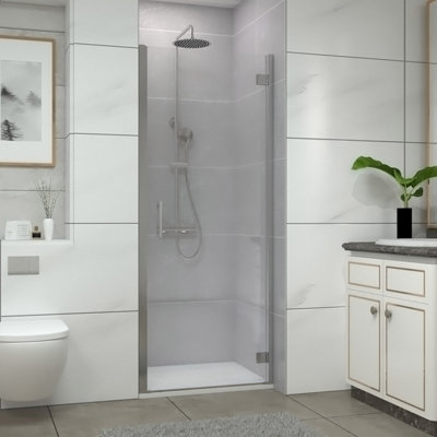 Sundaze Chrome Hinged Door Shower Enclosure (W)700mm With White 900X700mm Shower Tray And Waste from B&Q