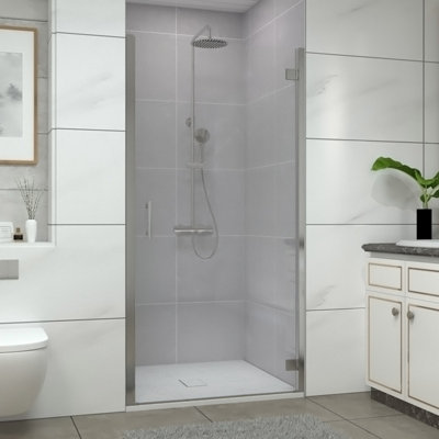 Sundaze Chrome Hinged Door Shower Enclosure (W)800mm With White 800X800mm Shower Tray And Waste from B&Q