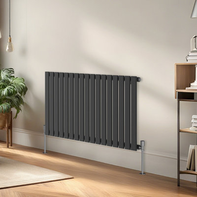 Right Radiators Horizontal Single Flat Panel Rads Designer Radiator 600X1156mm Anthracite from B&Q