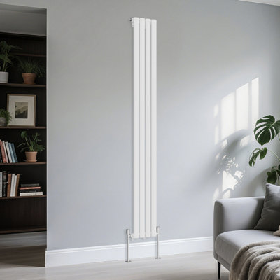 B&Q -  Vertical Single Oval Column Rads Designer Radiator 1800X236mm White
