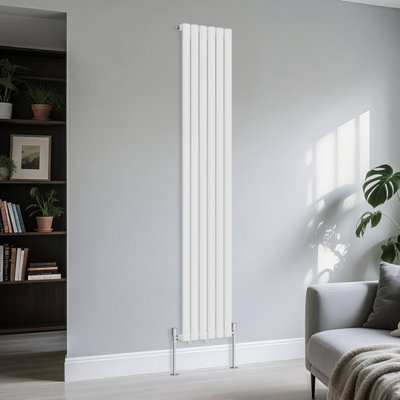 Right Radiators Vertical Single Oval Column Rads Designer Radiator 1800X354mm White from B&Q