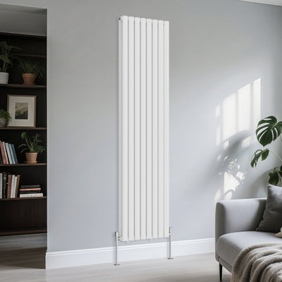 B&Q -  Vertical Double Oval Column Rads Designer Radiator 1800X472mm White