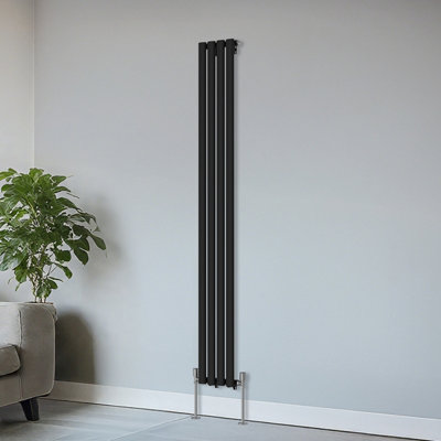 B&Q -  Vertical Single Oval Column Rads Designer Radiator 1800X236mm Black