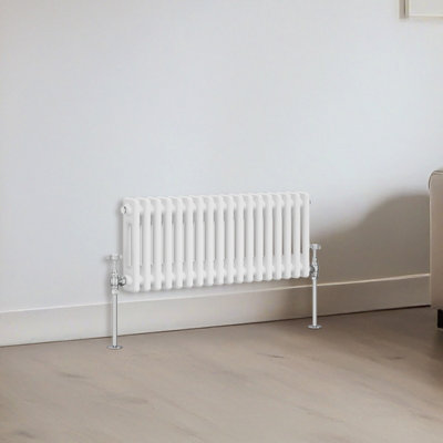 B&Q -  Traditional 2 Column Radiator Horizontal Heating Cast Iron Style Rads 300X830mm White