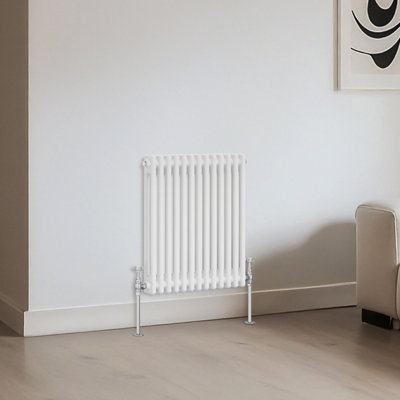Right Radiators Traditional 2 Column Radiator Horizontal Heating Cast Iron Style Rads 600X605mm White from B&Q