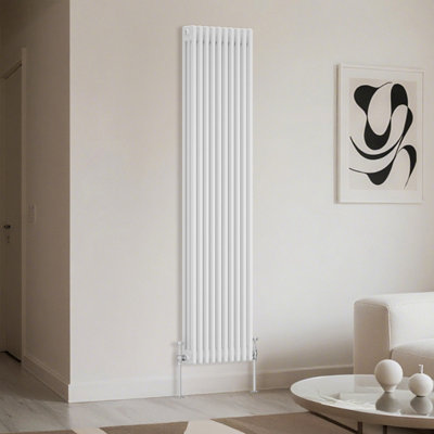 B&Q -  Traditional 3 Column Radiator Vertical Heating Cast Iron Style Rads 1800X472mm White