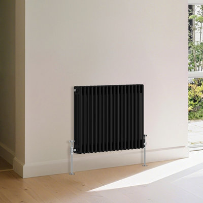 B&Q -  Traditional 3 Column Radiator Horizontal Heating Cast Iron Style Rads 600X832mm Black