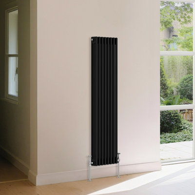 B&Q -  Traditional 3 Column Radiator Vertical Heating Cast Iron Style Rads 1500X382mm Black
