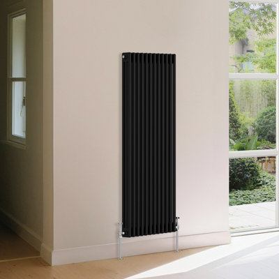B&Q -  Traditional 3 Column Radiator Vertical Heating Cast Iron Style Rads 1500X562mm Black