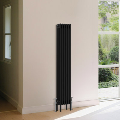 B&Q -  Traditional 4 Column Radiator Vertical Heating Cast Iron Style Rads 1500X290mm Black