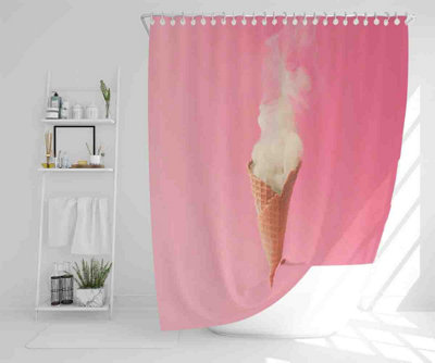 Andrew Lee Cream Smoking Ice Cone Shower Curtain / Default Title
