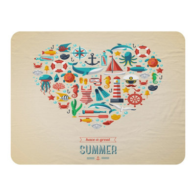Andrew Lee Love Heart Of Sealife & Nautical Items (Blanket) / Default Title from B&Q