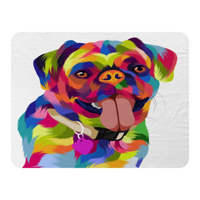 Andrew Lee Amazing Illustration Pop Art Dog (Blanket) / Default Title from B&Q