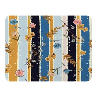 Andrew Lee Beautiful Meadow Flowers On Candy Colorful Brush Stripe (Blanket) / Default Title
