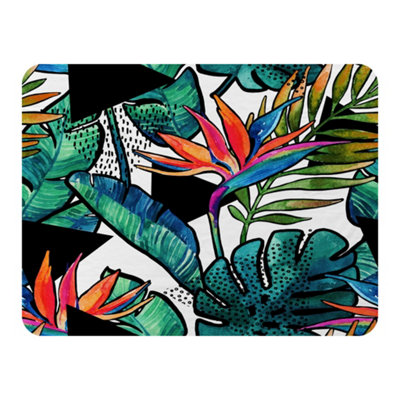 Andrew Lee Tropical Leaves And Flowers With Contour (Blanket) / Default Title from B&Q