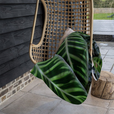 Andrew Lee Green Leaves With White And Yellow Structure In Exotic Jungle Setting (Blanket) / Default Title from B&Q