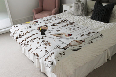 Andrew Lee Goldfinches And Autumn Dry Plants (Blanket) / Default Title from B&Q