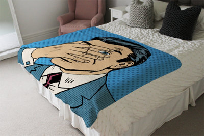 Andrew Lee The Confused Man Hide And Seek Game Pop Art Comics Retro Style Halftone (Blanket) / Default Title from B&Q