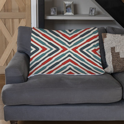 Andrew Lee Repeated Squares And Rhombuses Ornamental Abstract Tribal Motif (Blanket) / Default Title from B&Q