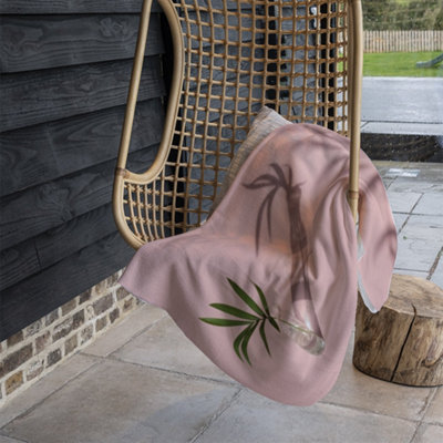 Andrew Lee Botanical Leaf On Pink (Blanket) / Default Title from B&Q