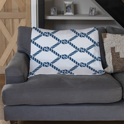 Andrew Lee Navy Chainlink Rope (Blanket) / Default Title from B&Q