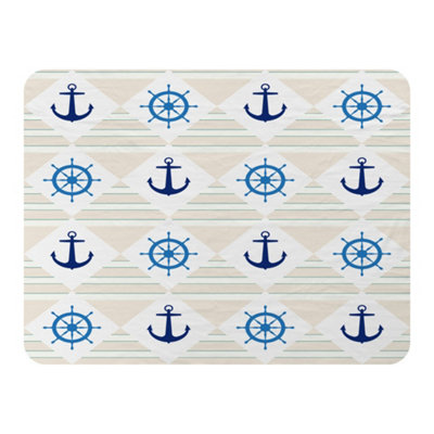 Andrew Lee Nautical Elements On Striped Background (Blanket) / Default Title from B&Q